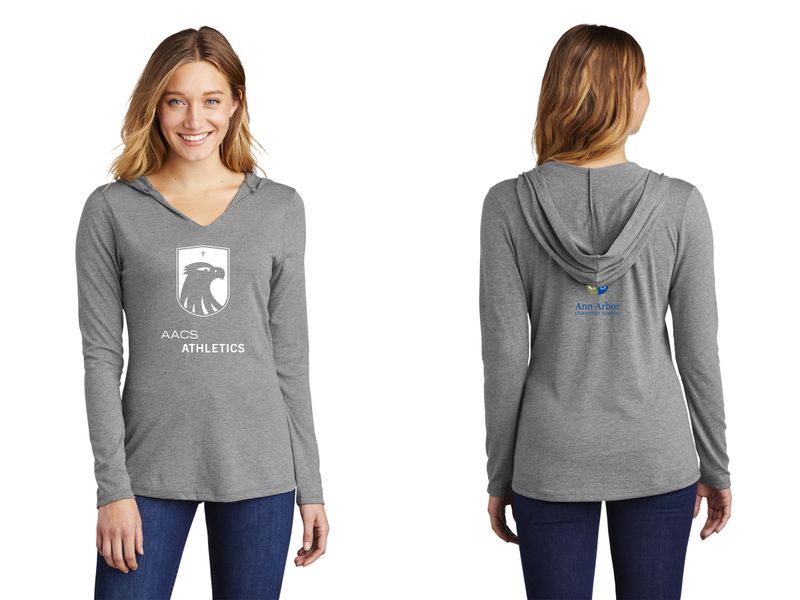 Women’s Perfect Tri Long Sleeve Hoodie- Grey Frost, Black, Royal