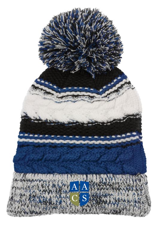 Pom Pom Team Beanie- Royal/Black/White