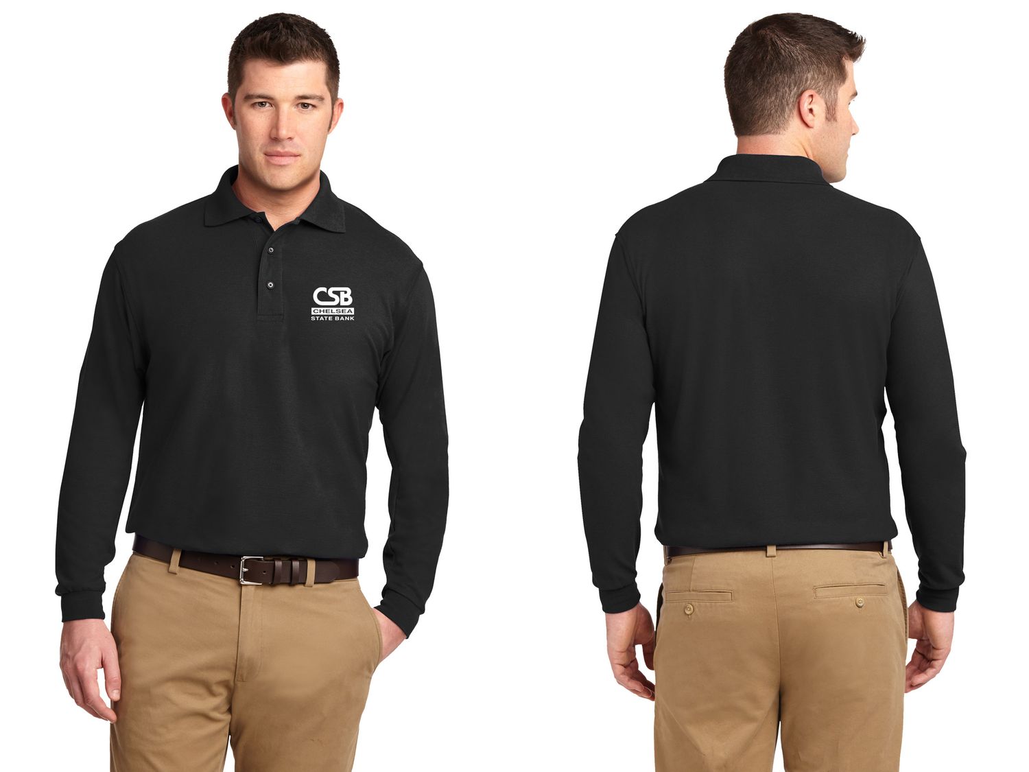 NEW Silk Touch Long Sleeve Polo- Black, Cool Grey,  Royal