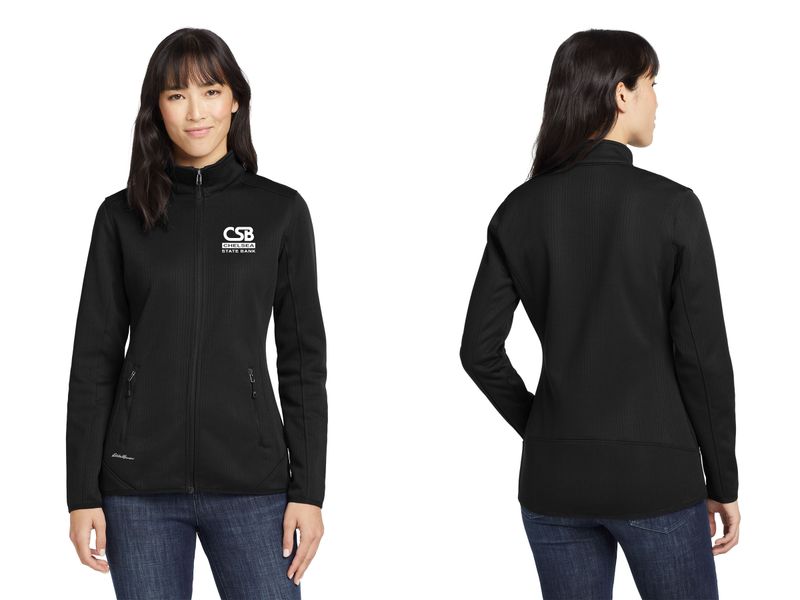 NEW Eddie Bauer Women's Dash Full-Zip Fleece Jacket- Black, Grey