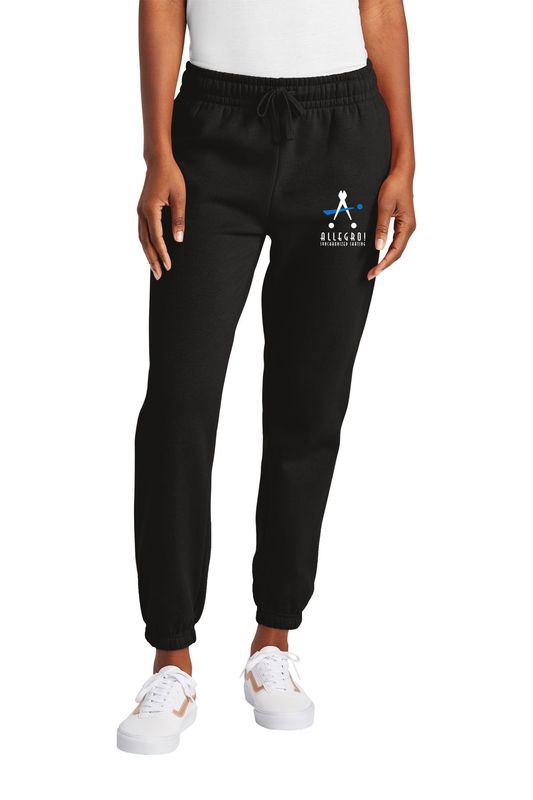 Ladies' Fleece Jogger- Light Grey, Black