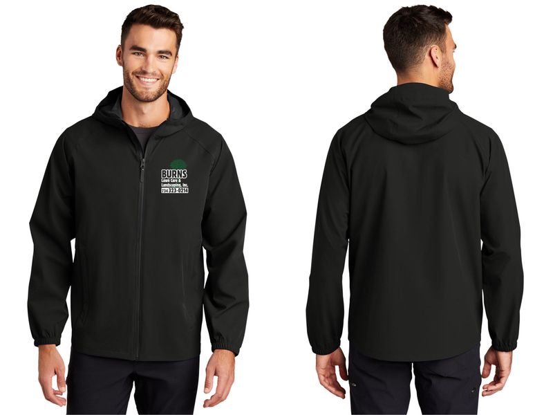 Men's Rain Jacket (Embroidered)- Black, Grey