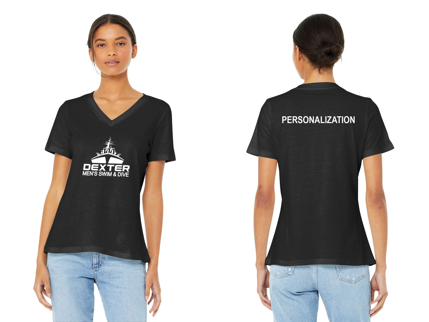 Bella+Canvas Women’s V-Neck Relaxed Jersey Short Sleeve Tee - Black Bella+Canvas Women’s V-Neck Relaxed Jersey Short Sleeve Tee - Black