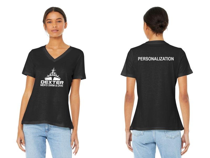 Bella+Canvas Women’s V-Neck Relaxed Jersey Short Sleeve Tee - Black