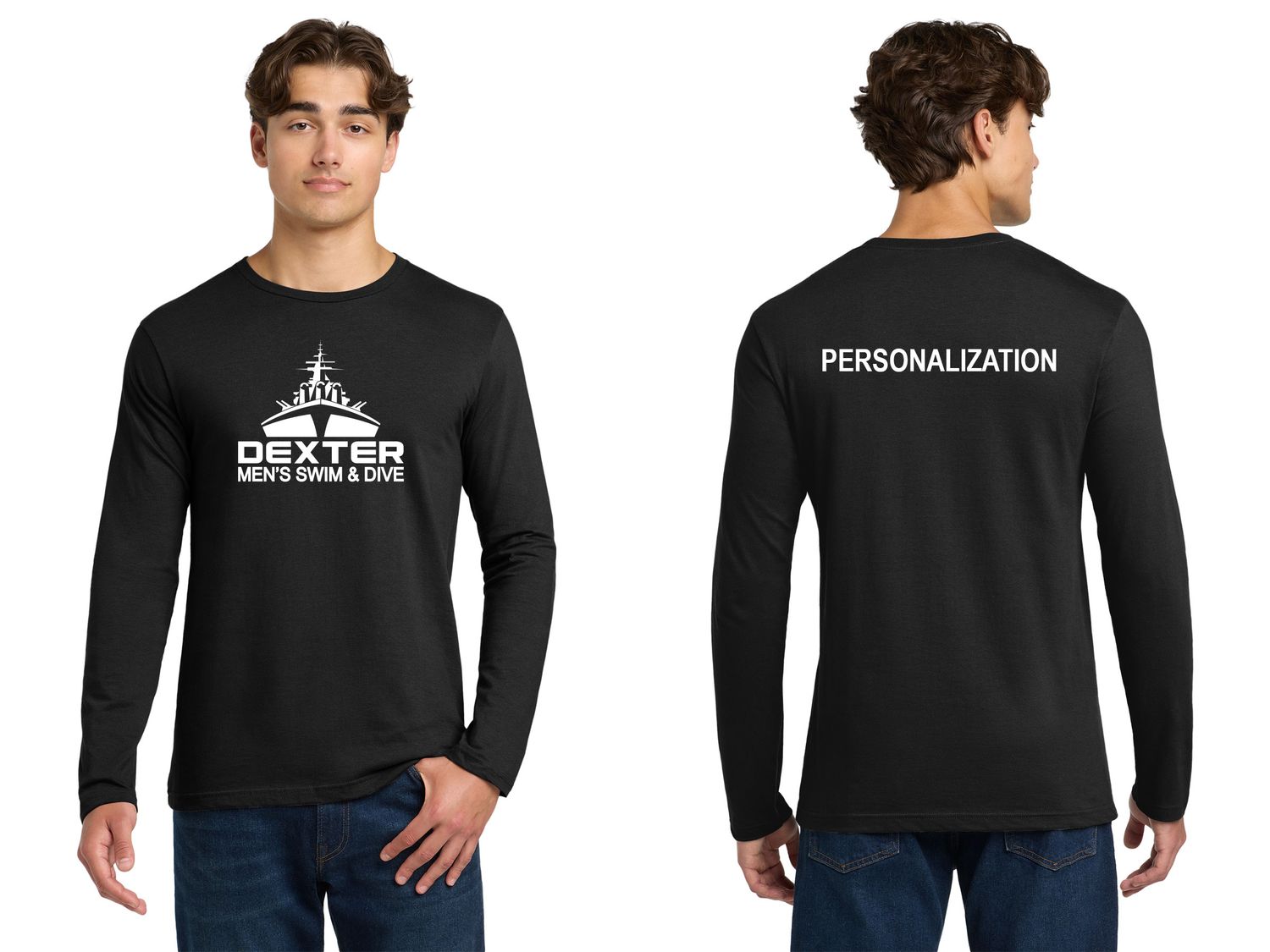 Men's Soft Cotton Blend Long Sleeve Tee - Grey, Black, White Men's Soft Cotton Blend Long Sleeve Tee - Grey, Black, White