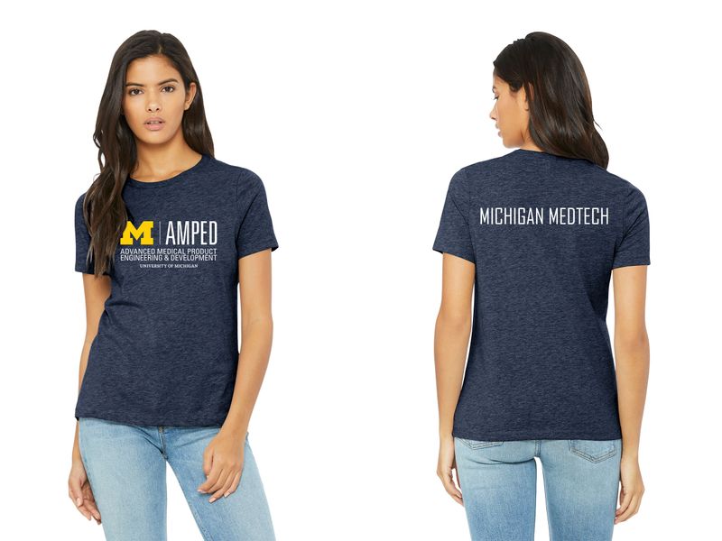 Bella & Canvas Women's Soft Cotton Blend T-Shirt- Navy, Grey Heather
