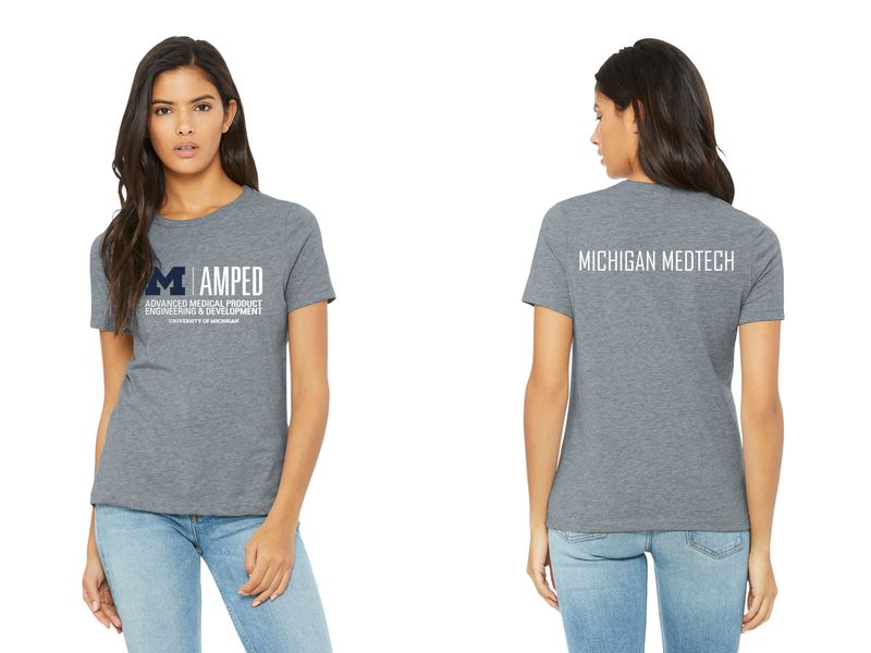 Bella & Canvas Women's Soft Cotton Blend T-Shirt- Navy, Grey Heather