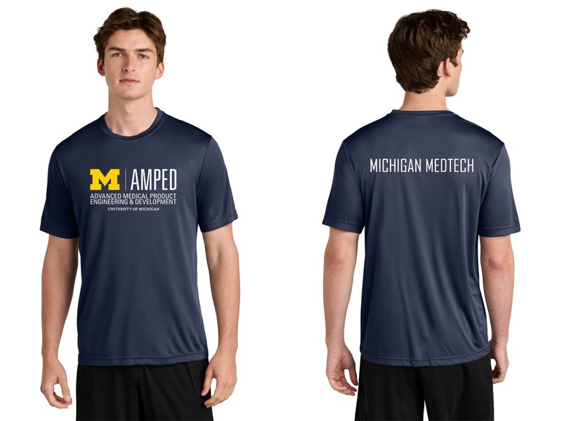 Adult Short Sleeve Performance Tee- Navy, Concrete Heather Grey, Gold