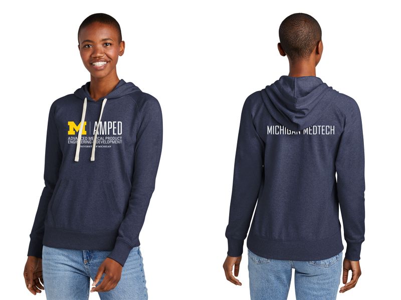 Women's Re-Fleece Hoodie- Navy, Light Grey Heather