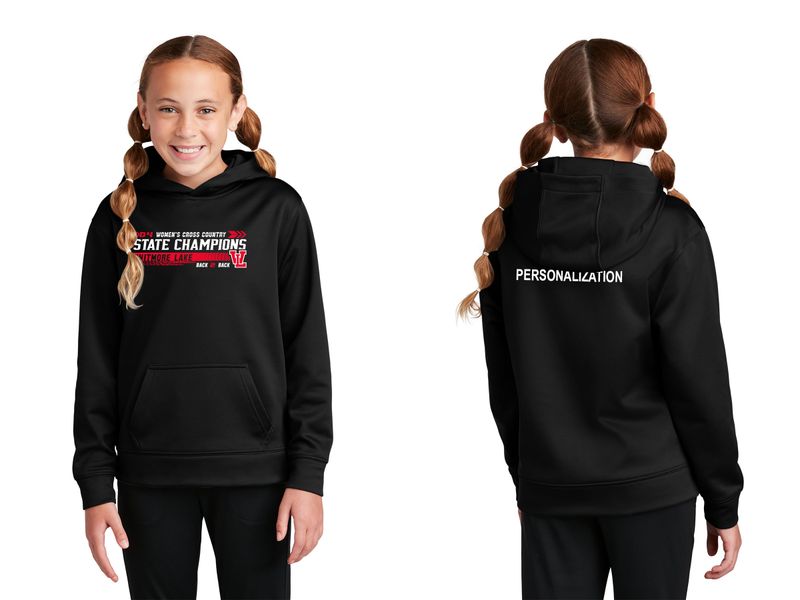 Youth Performance Hooded Sweatshirt- Black