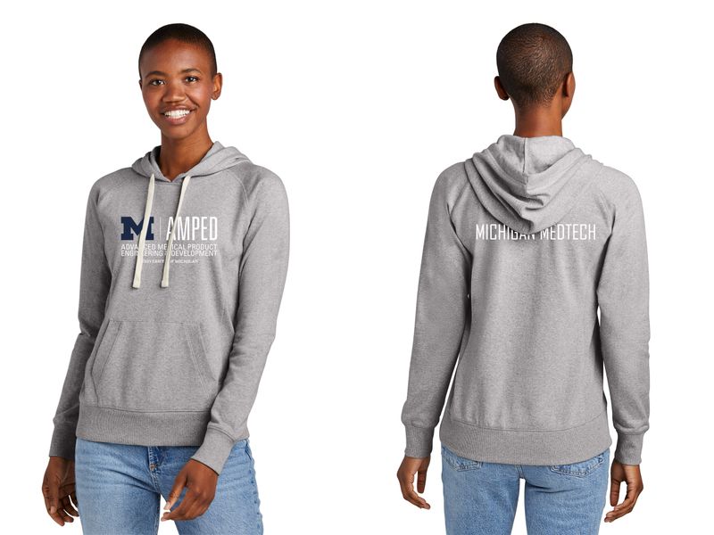 Women's Re-Fleece Hoodie- Navy, Light Grey Heather