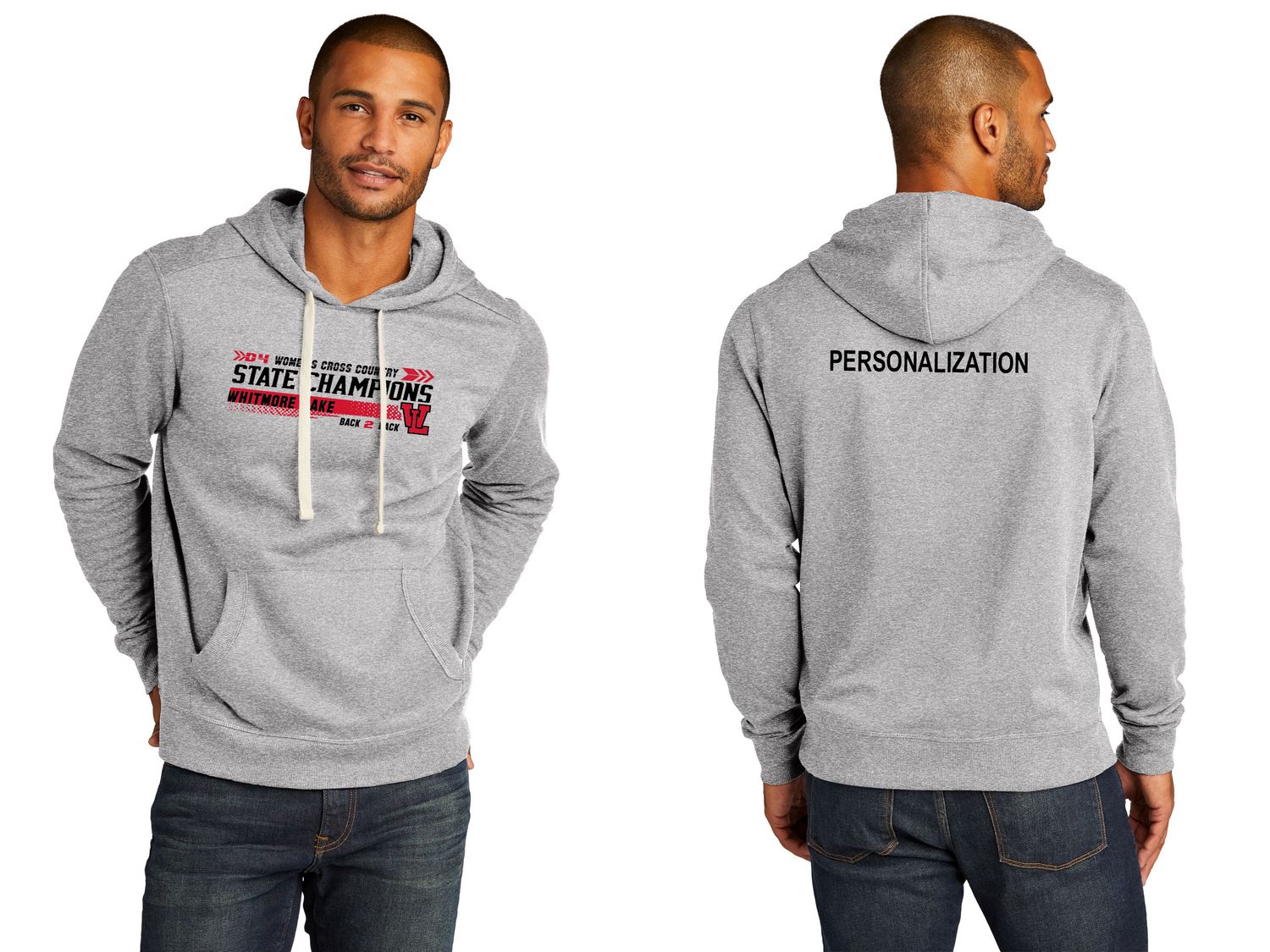 Unisex Re-Fleece Hoodie- Black, Light Grey