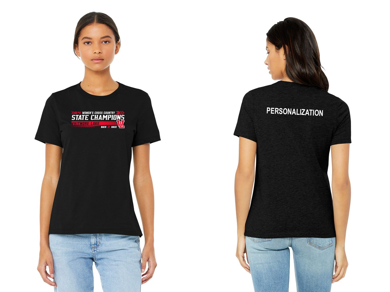 Bella & Canvas Women's Soft Cotton Blend T-Shirt- Black, Heather Grey