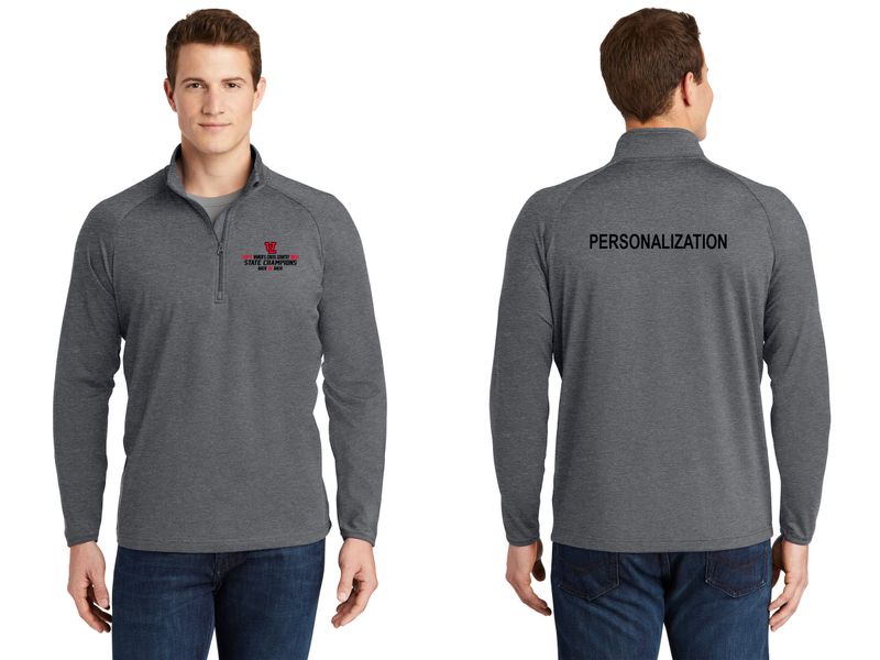 Adult Men's Stretch 1/4 Zip- Black, Heather Grey