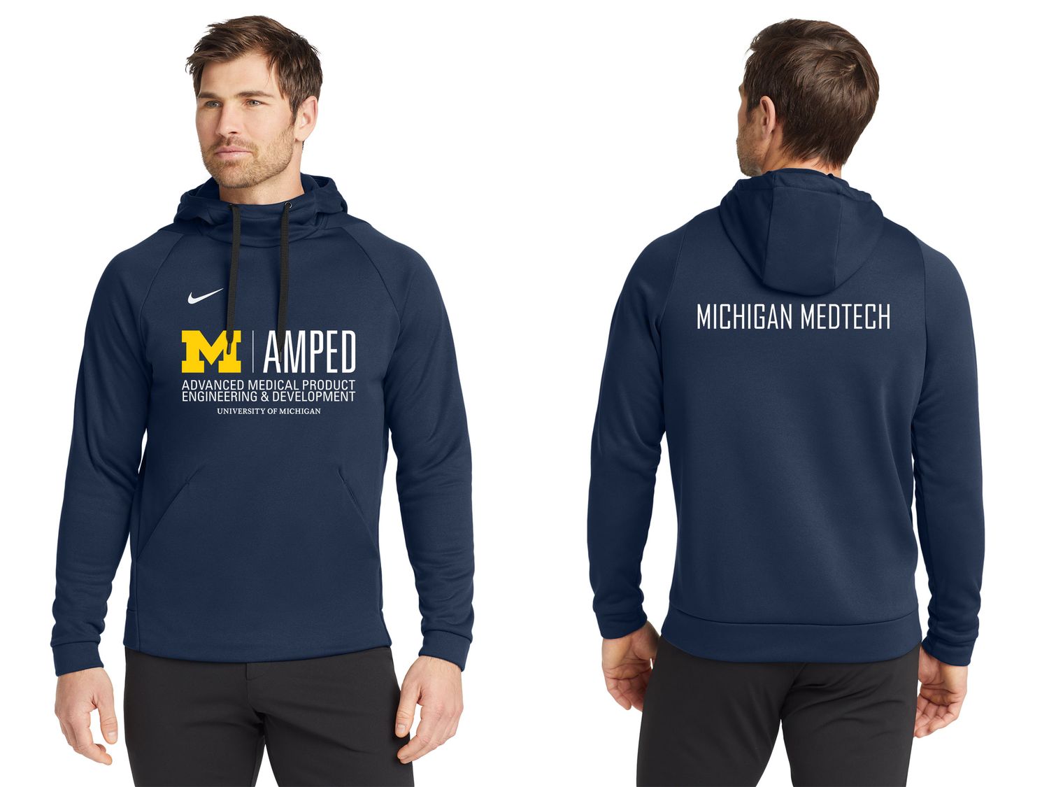 Adult Nike Therma-FIT Pullover Fleece Hoodie- Navy