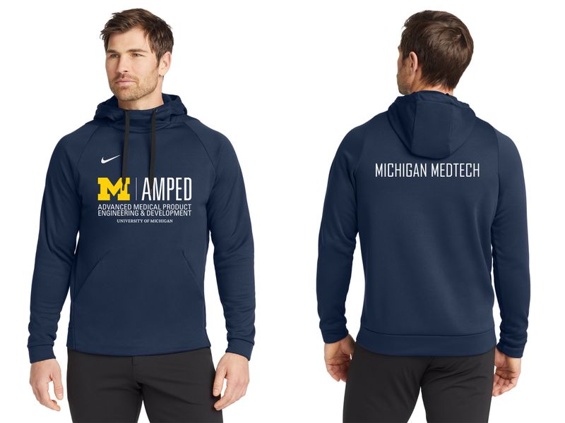 Adult Nike Therma-FIT Pullover Fleece Hoodie- Navy