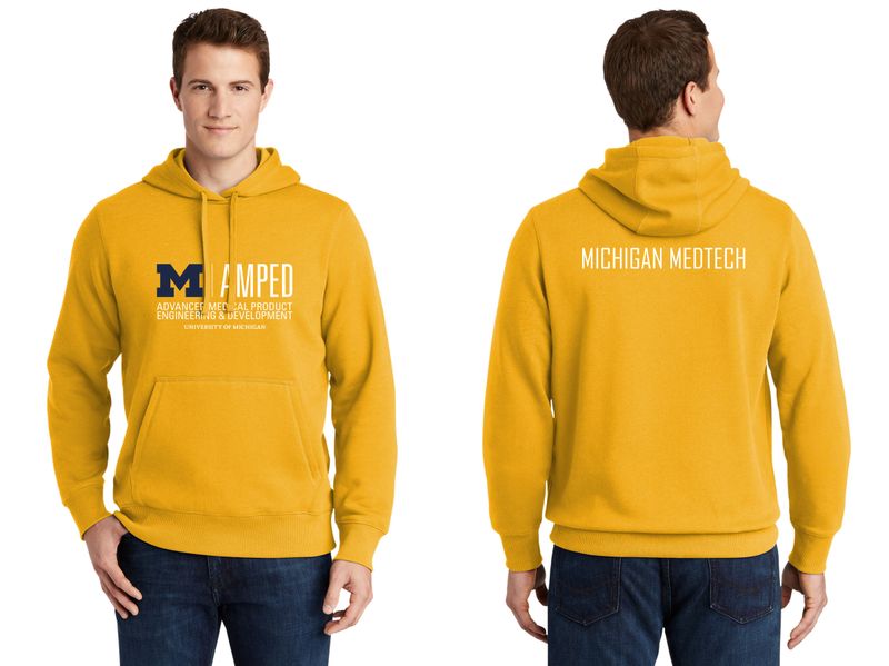Adult Pullover Hooded Sweatshirt- Navy, Gold