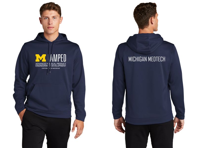 Adult Performance Hooded Sweatshirt- Navy