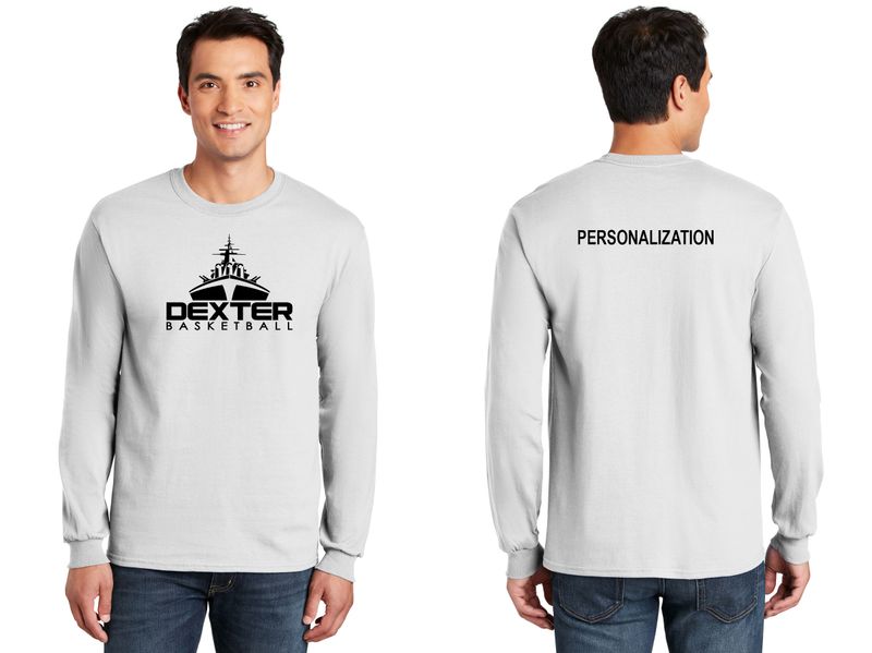 Adult Basic Cotton Long Sleeve T-Shirt-White, Black, Sport Grey