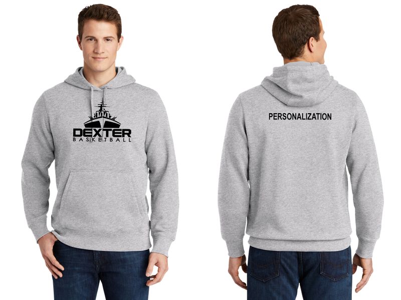 Adult Pullover Hooded Sweatshirt- Black, Athletic Heather