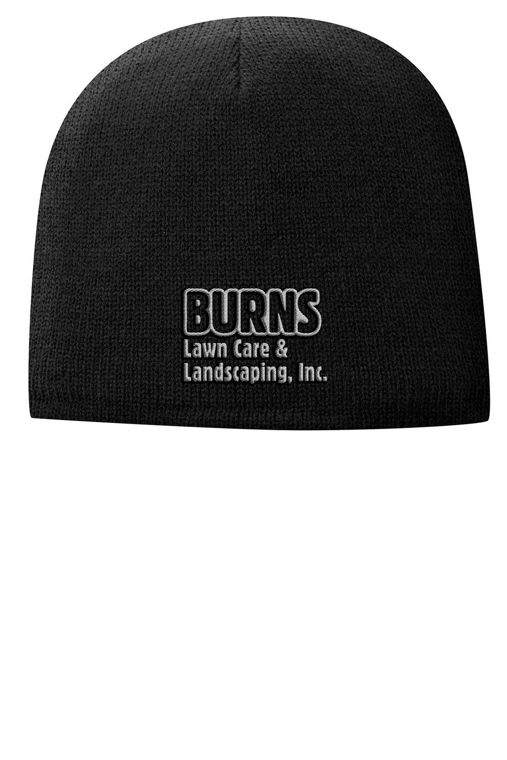 Fleece-Lined Beanie (Embroidered)-Black
