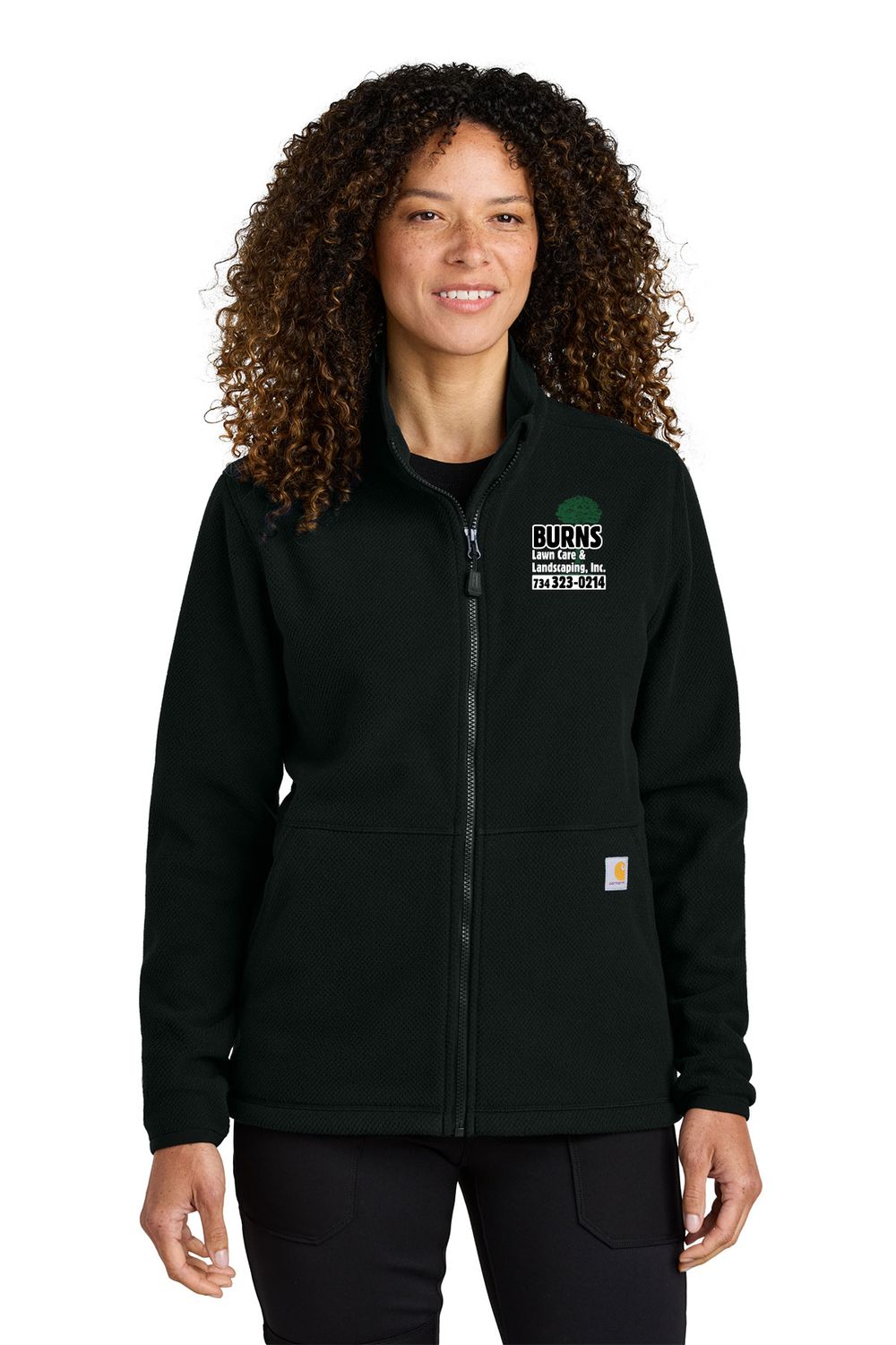 Carhartt Women’s Textured Full-Zip Fleece Jacket (Embroidered)- Black Carhartt Women’s Textured Full-Zip Fleece Jacket (Embroidered)- Black