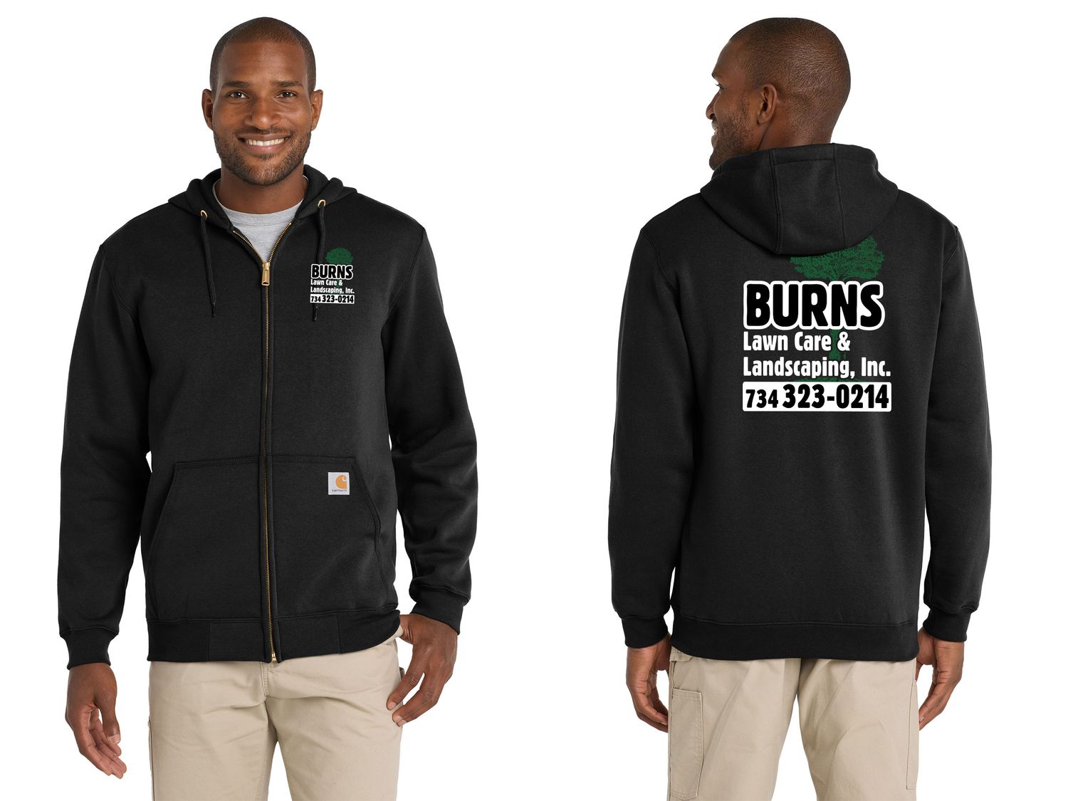 Carhartt Hooded Full-Zip Hoodie (Screen print)- Black Carhartt Hooded Full-Zip Hoodie (Screen print)- Black