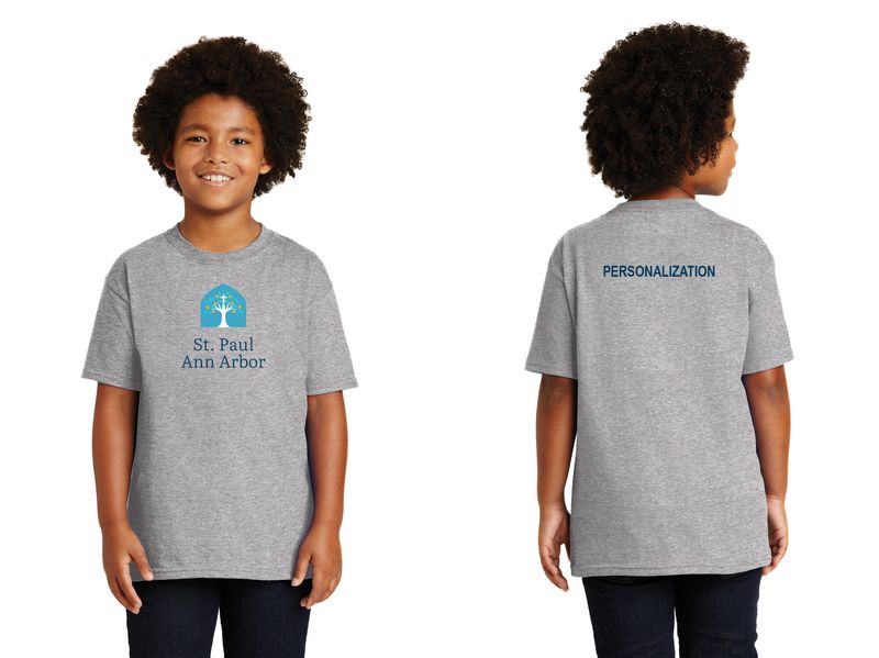 Youth Unisex Cotton Tee: Navy, Grey, White