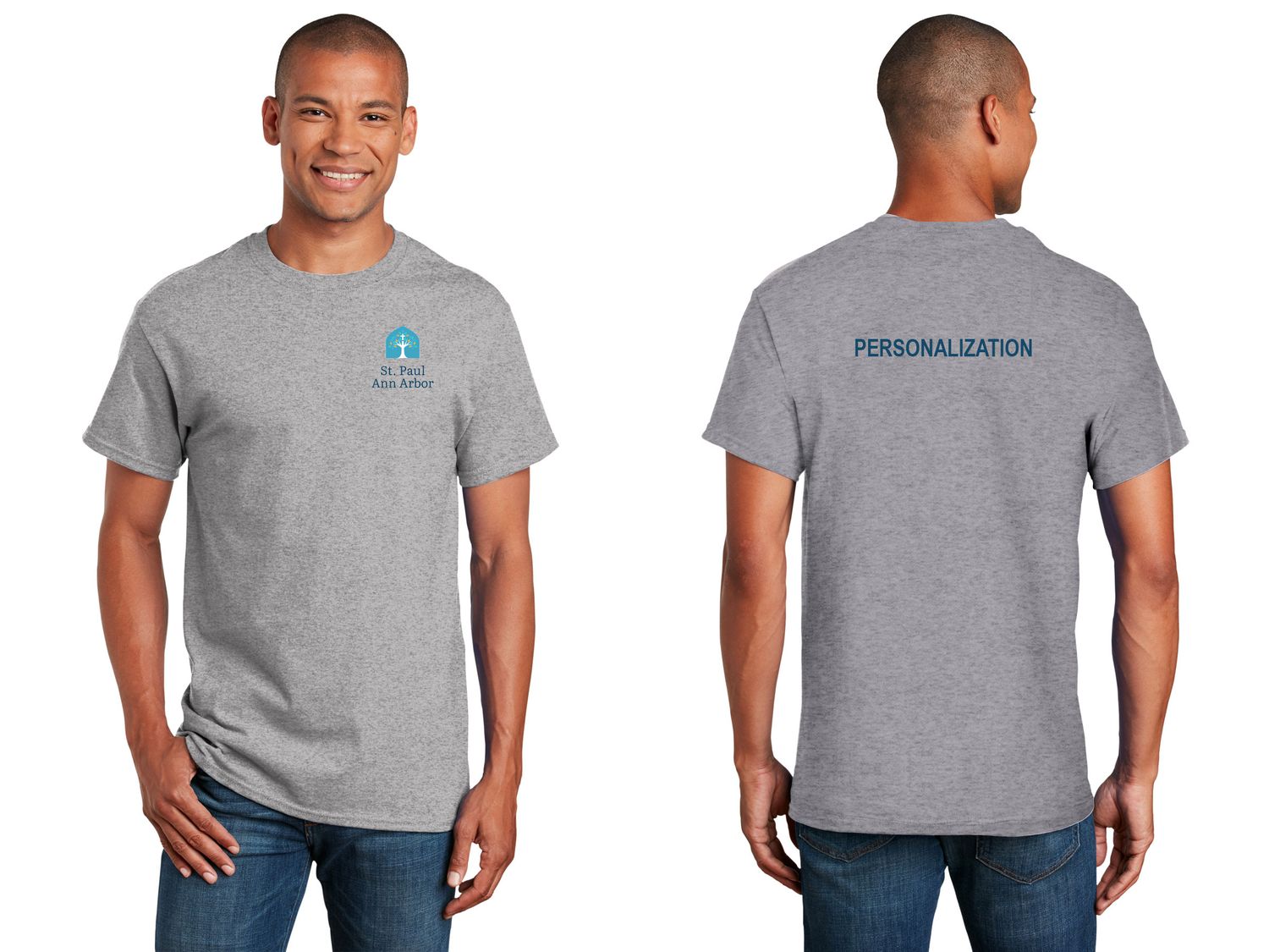 Adult Unisex Cotton Tee -Navy, Grey, White