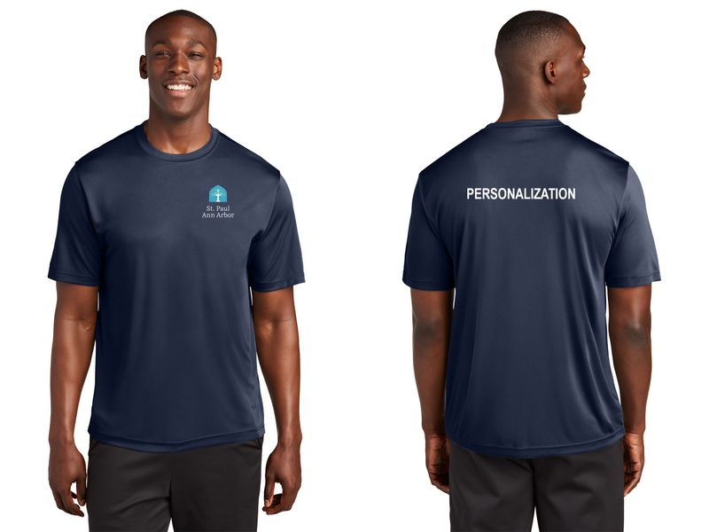 Adult Unisex Performance Tee: Navy, Silver, White