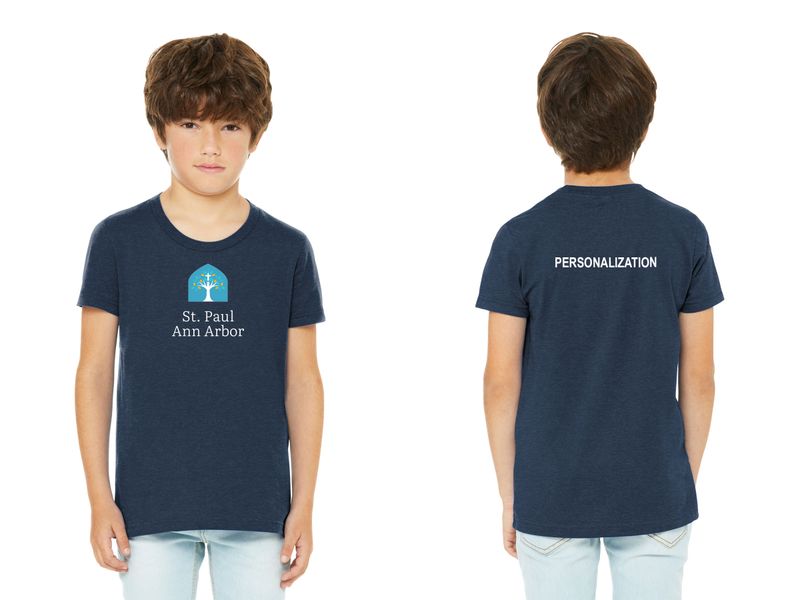 Youth Bella & Canvas Short Sleeve Tee - Heather Navy, Heather Grey