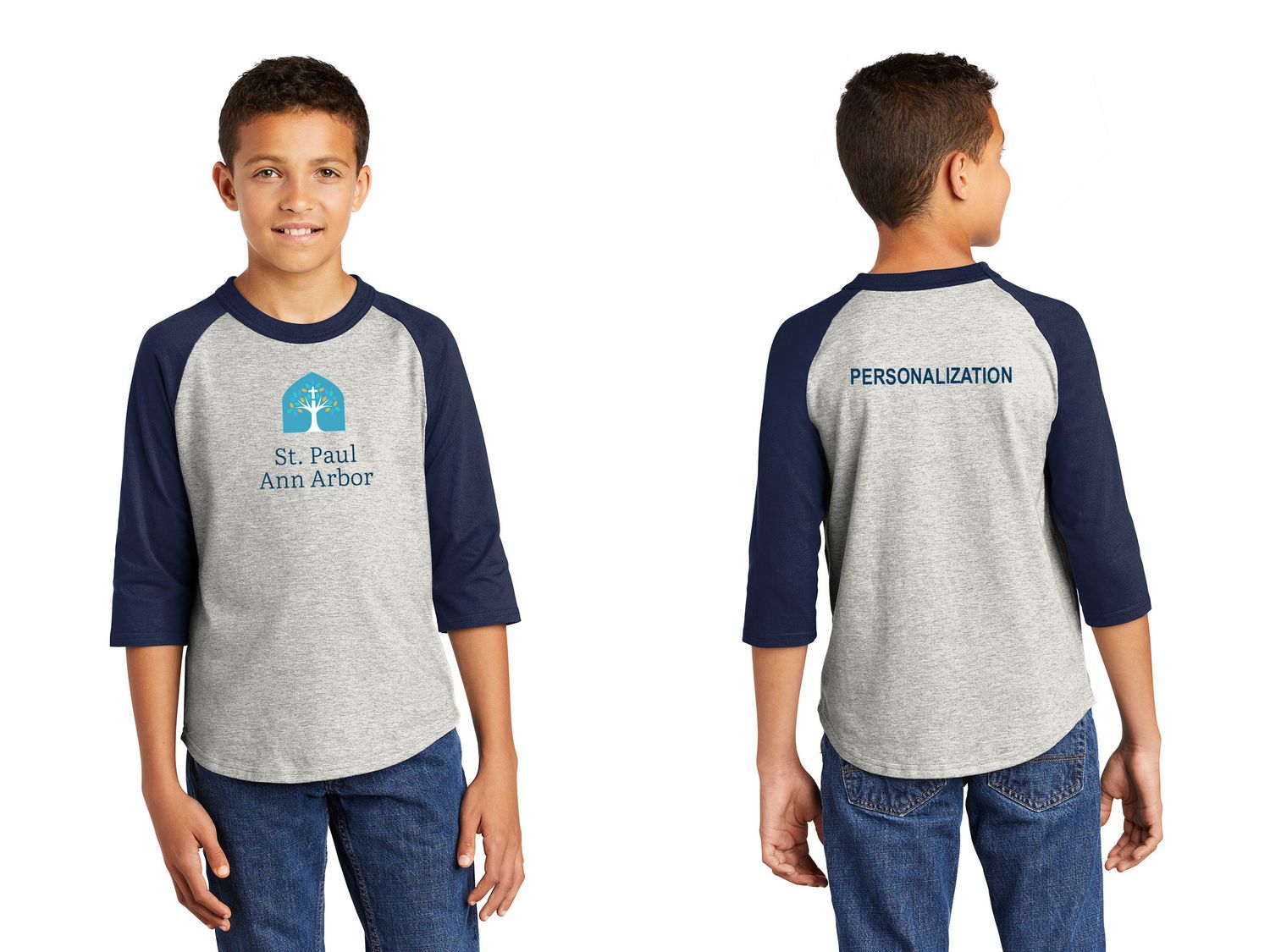 Youth Baseball Tee-Navy
