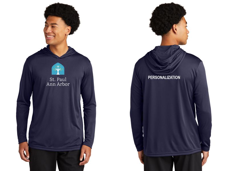 Performance Hooded Pullover-Navy, Dark Grey