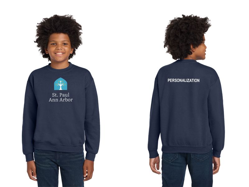 Youth Crewneck Sweatshirt - Navy, Grey, White