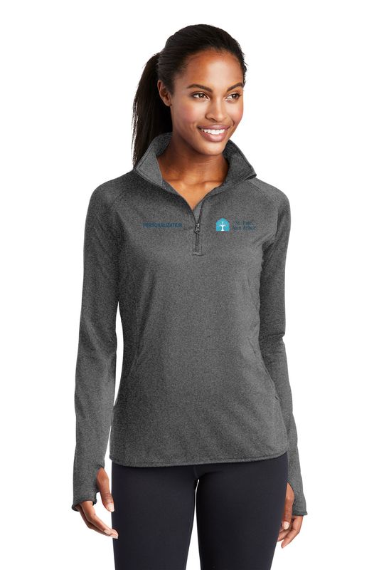 Women's Sport-Tek 1/4 Zip Performance Sweatshirt-Heather Grey, Navy, White