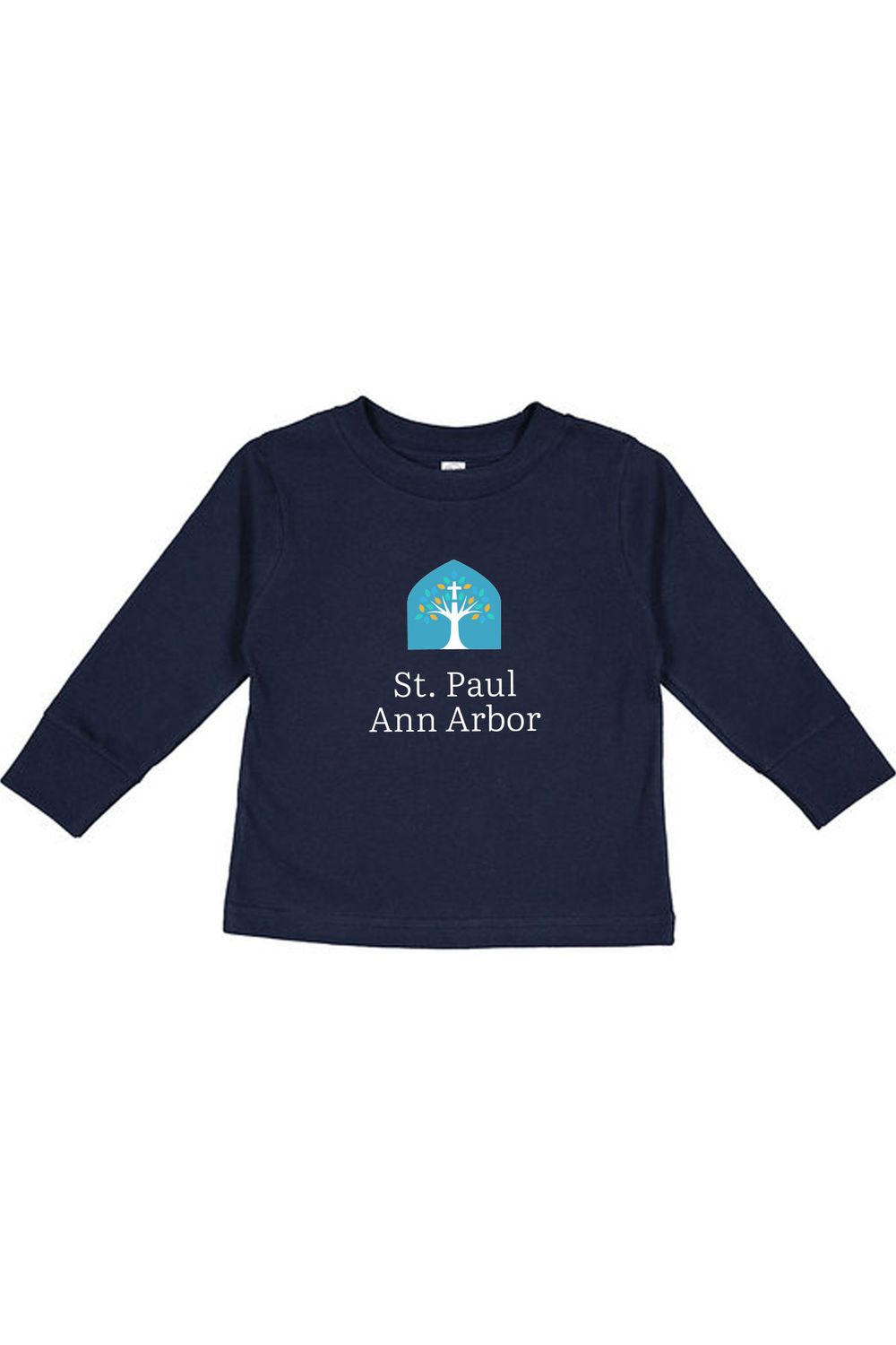 Toddler Long Sleeve Cotton Jersey Tee -Navy