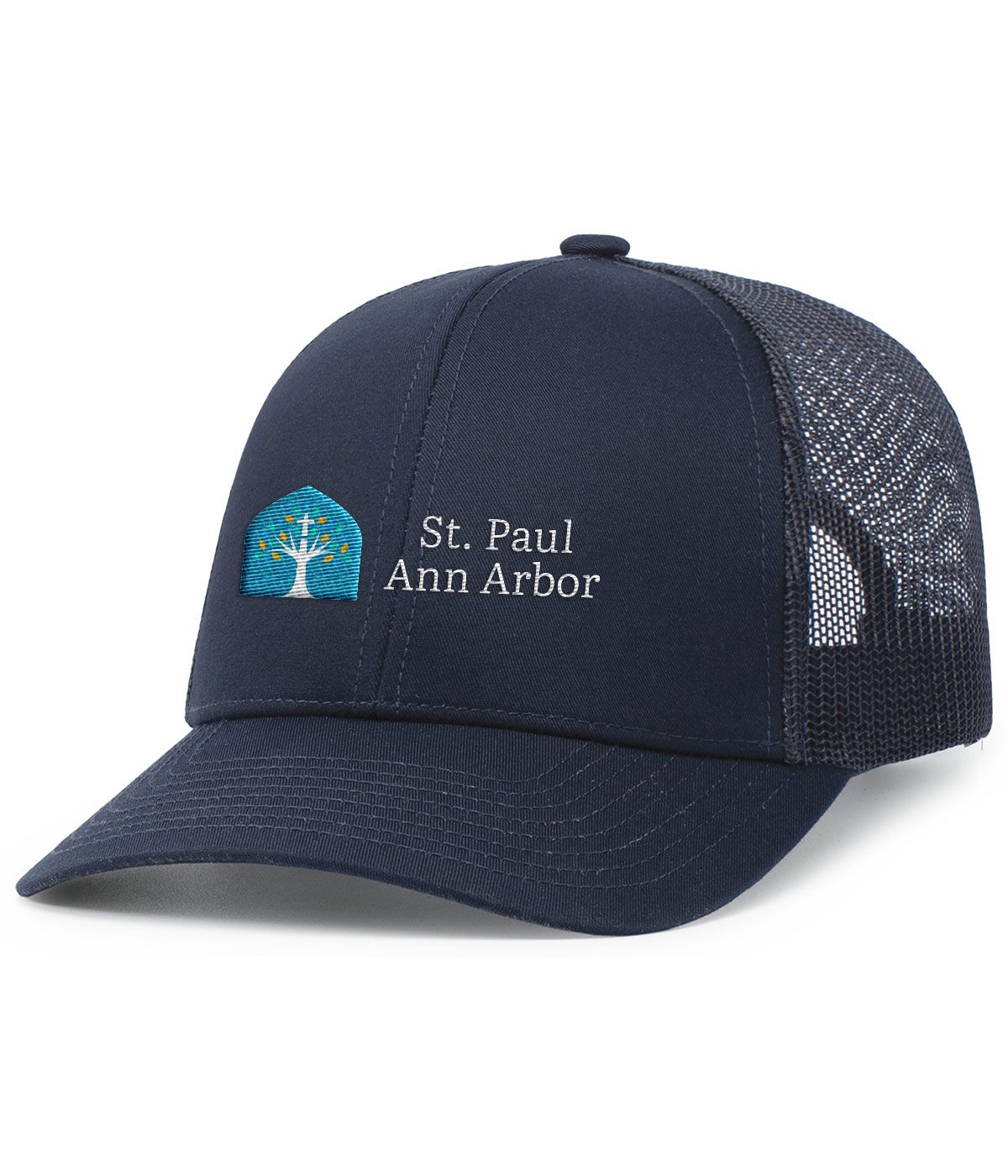 Trucker Snapback Cap (OSFA) - Navy & White, Navy