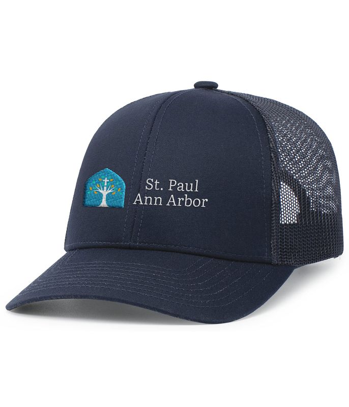 Trucker Snapback Cap (OSFA) - Navy & White, Navy