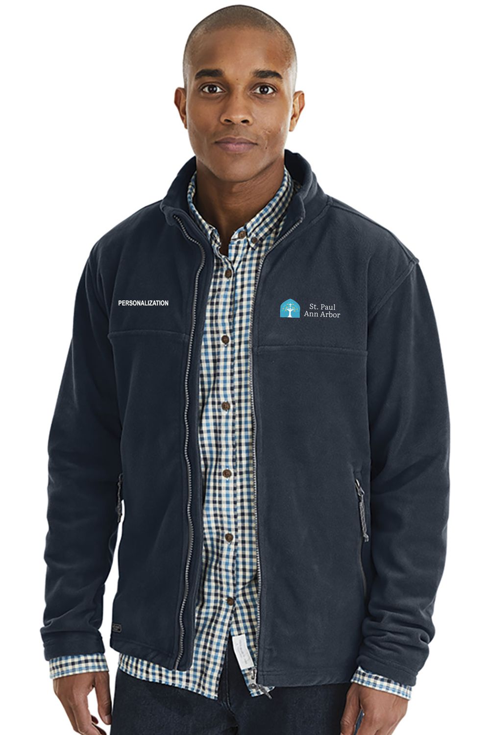 Charles River Zip Fleece Jacket- Navy, Grey