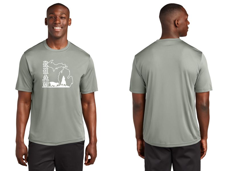 Adult Short Sleeve Performance Tee- Grey Concrete, Royal