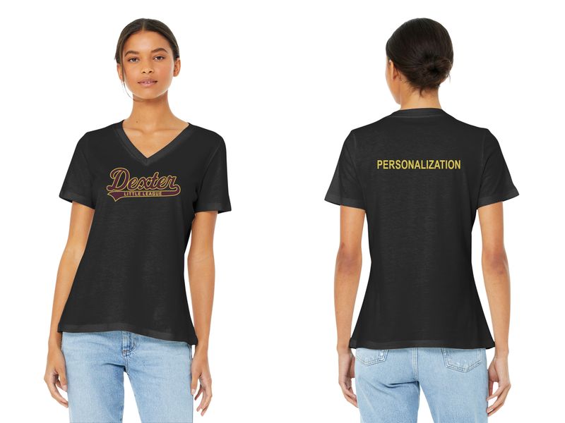 Women&#39;s Soft Cotton V-Neck Short Sleeve Tee - Black, Maroon
