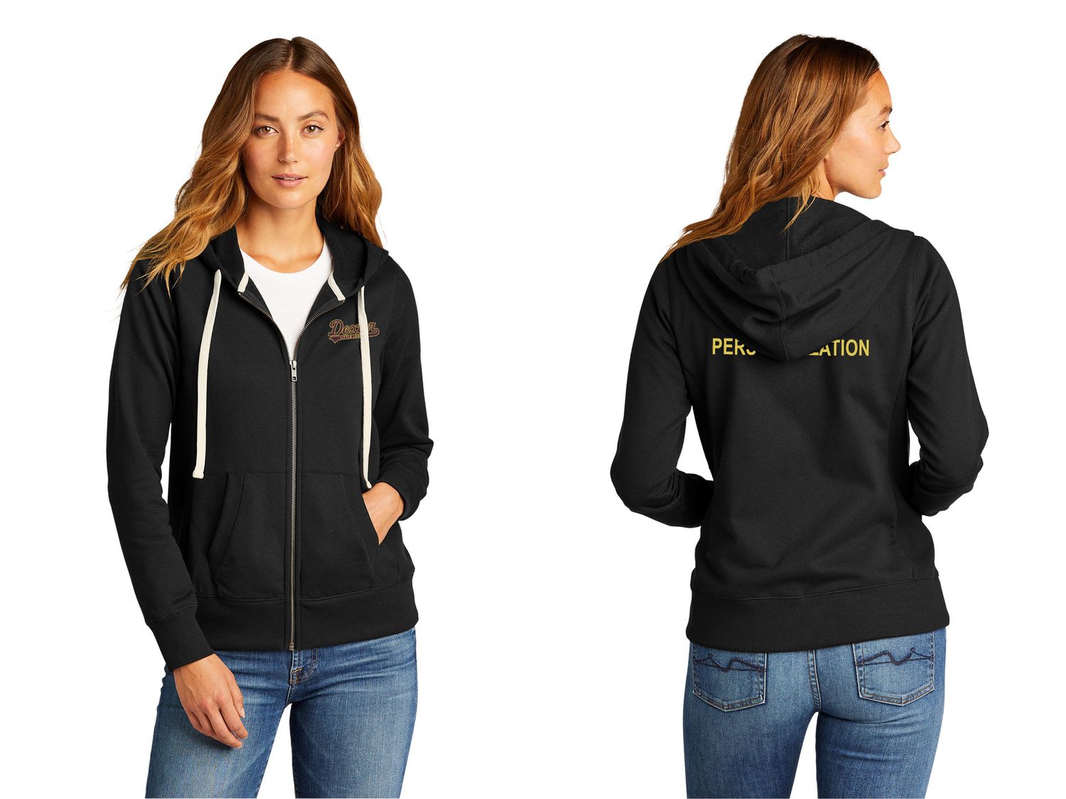 Women&#39;s Re-Fleece Full-Zip Hoodie-Black, Maroon