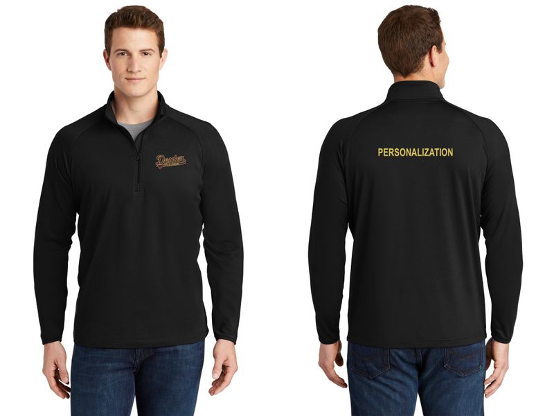 Adult Men&#39;s Stretch 1/4 Zip- Maroon, Black
