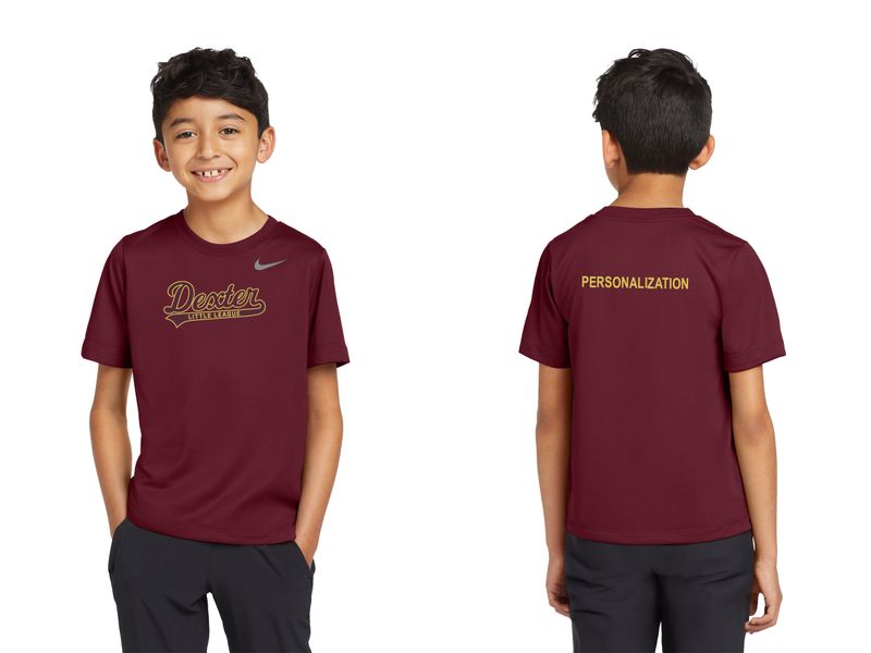 Nike Youth Team Short Sleeve T-Shirt- Maroon, Black