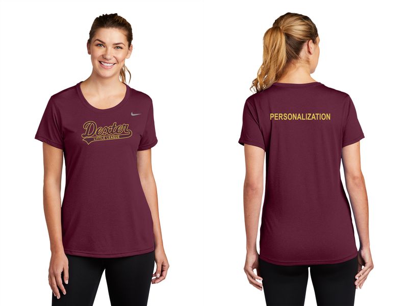 Ladies Nike Legend Tee- Maroon, Black