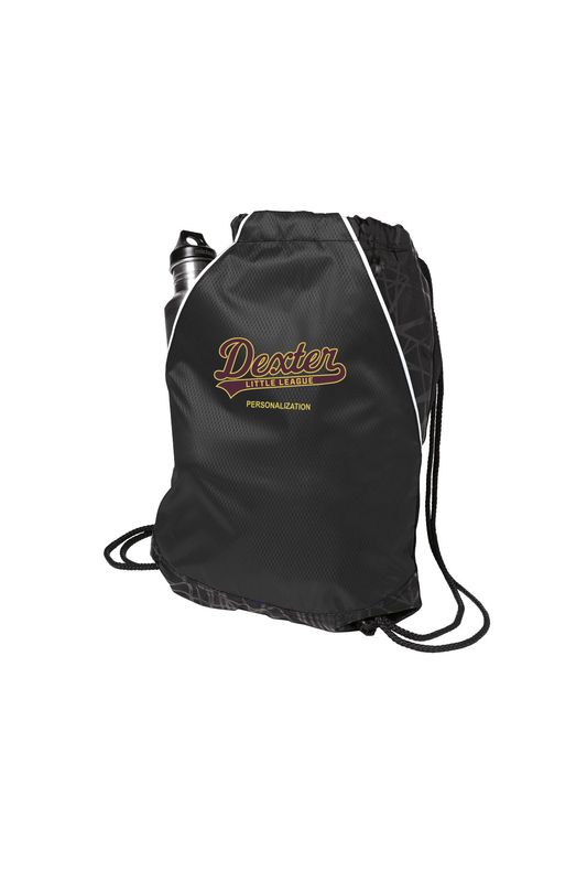 Drawstring Backpack -Black/Maroon