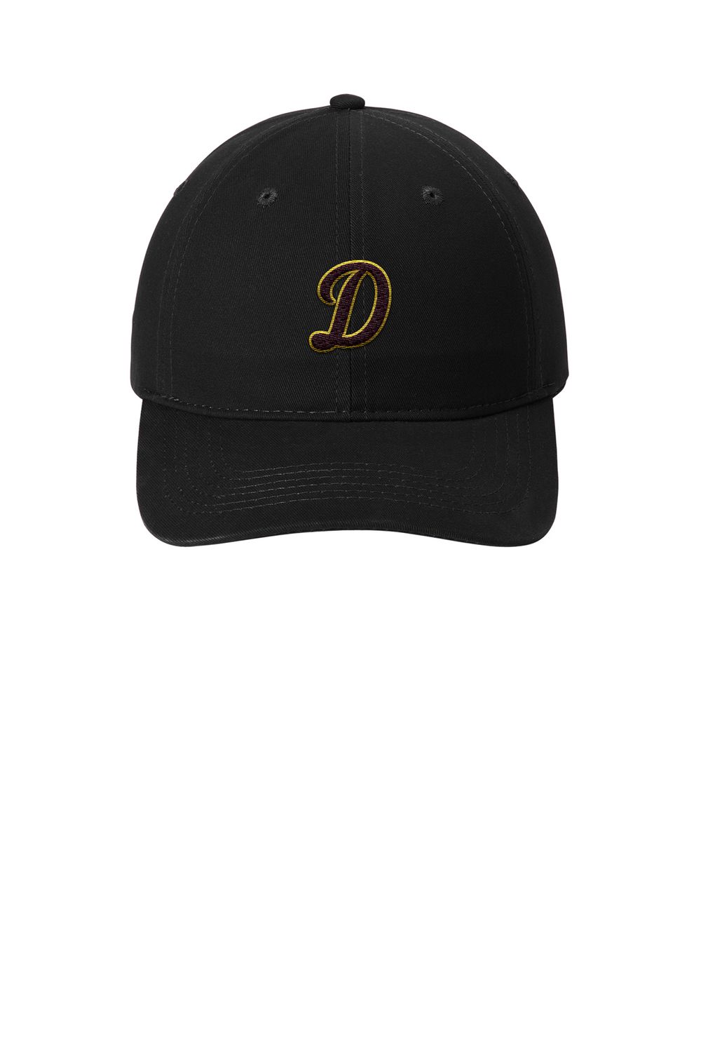 Brushed Twill Low Profile Cap - Black, Maroon