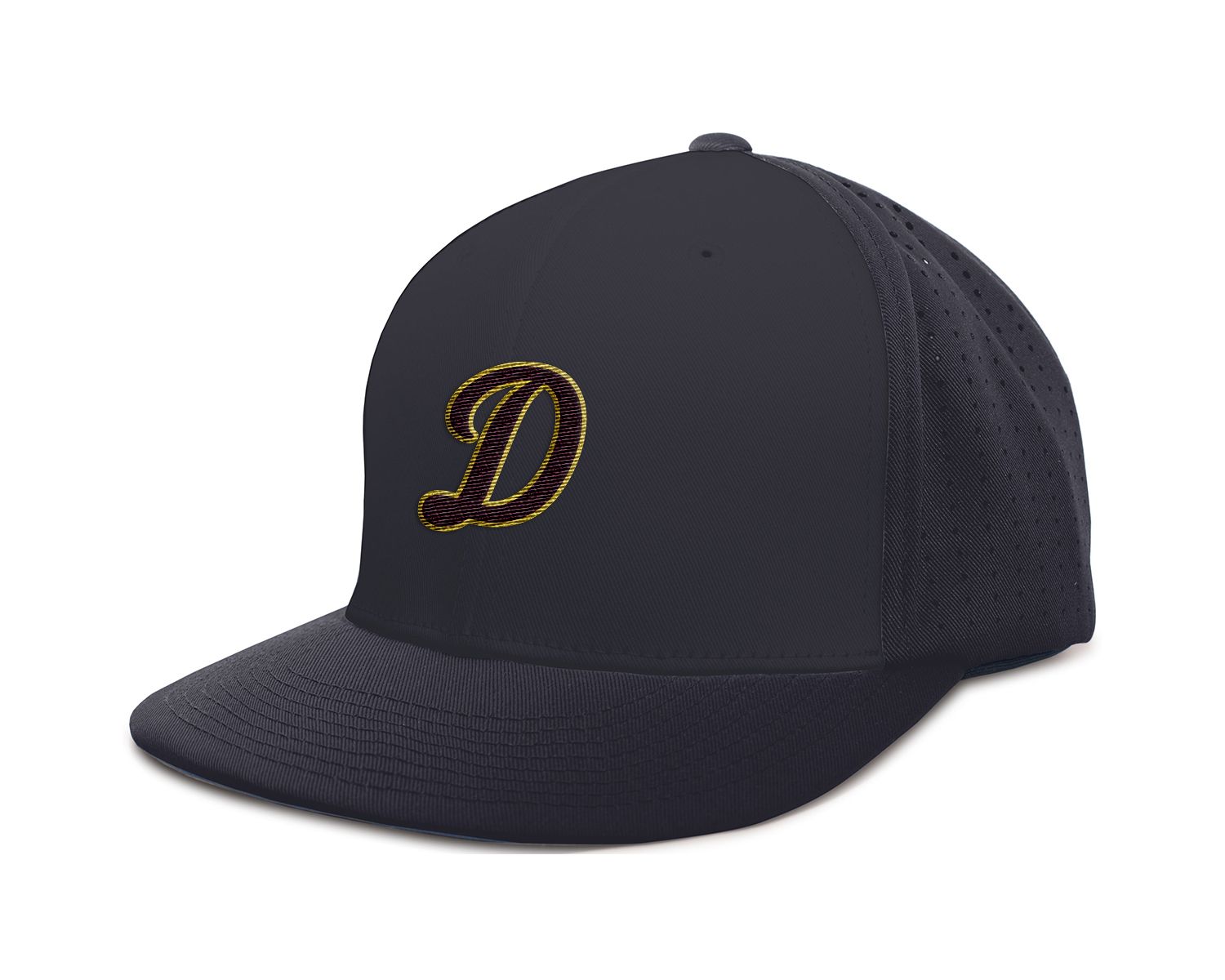 Premium Flexfit Flat Bill Fitted Cap- Black
