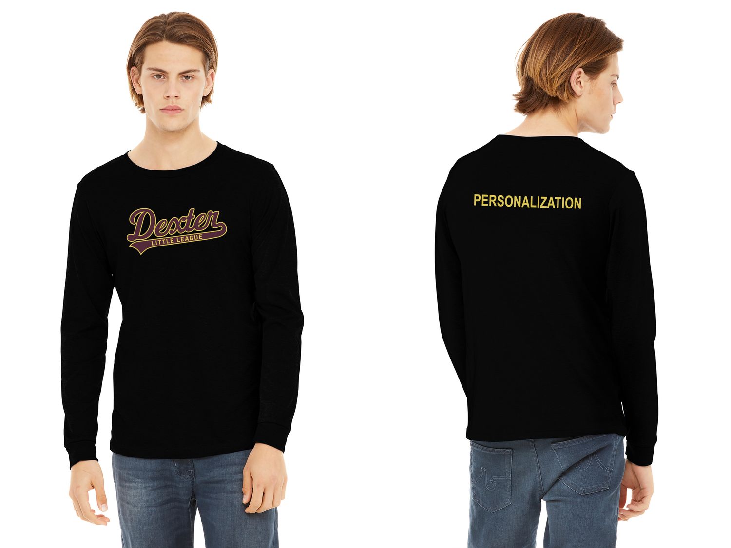 Unisex Triblend Full Color Long Sleeve Tee- Solid Black, Athletic Grey, Maroon