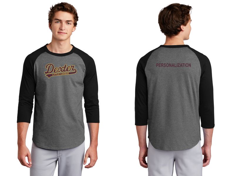 Unisex Baseball Tee- Heather Grey/ Black